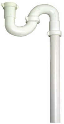Lavatory/kitchen Floor Drain S Trap, White Plastic, 1-1/4" Or 1-1/2" O.d.