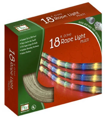 Christmas Rope Light Set, Multi-Color, 18-Ft.