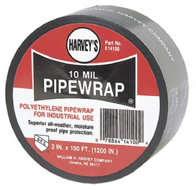 Pipe Wrap, Black Polyethylene, 2 In. x 100 Ft.