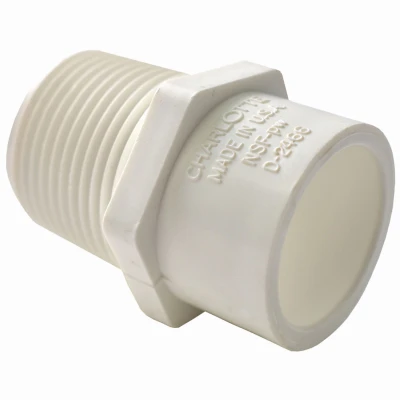 Schedule 40 PVC Pressure Reducing Adapter, Male, White, 3/4 x 1/2 In.