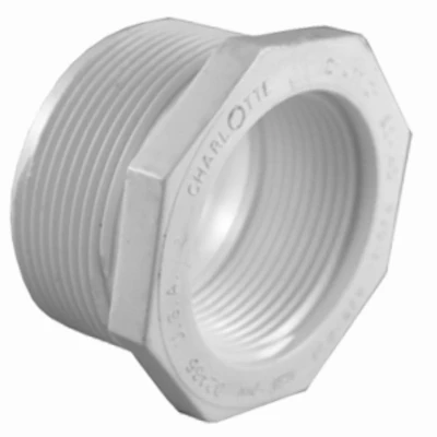 Schedule 40 PVC Pressure Reducer Bushing, White, 3/4 x 1/2 In.