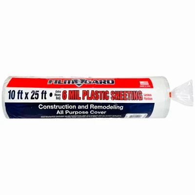 Polyethylene Sheeting, Clear, 6-Mil, 10 x 25-Ft.