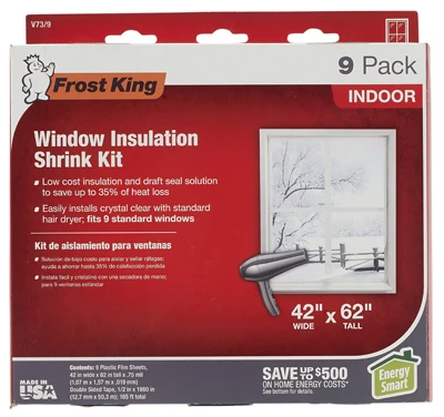 Window Insulation Kit, 42 x 62 In. 9-Pack