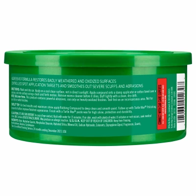 Rubbing Compound, 10.5 Ounce Bottle for Automotive Surface Polishing