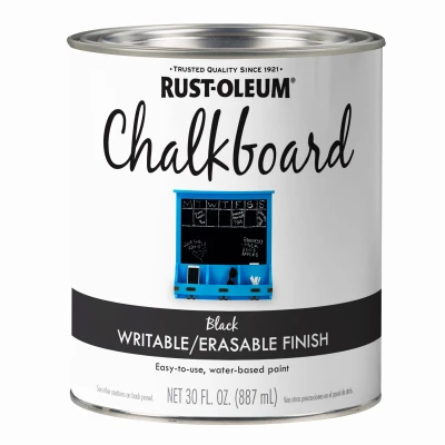 Specialty Chalkboard Brush On Latex Paint, Black, Qt.