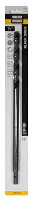 1/2 Inch by 12 Inch High-Speed Steel Black Oxide Drill Bit