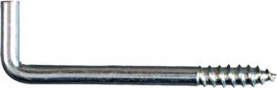 Square-Bend Screw Hook, Zinc, 1 In., #114, 12-Pk.