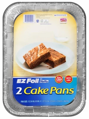 EZ Foil Bake Pan Set, Covered, 13 x 9 x 2-In., 2-Pk.