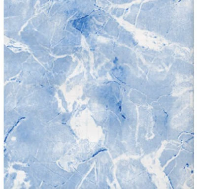 Adhesive Shelf Liner in Marble Baby Blue Pattern, 18 Inches by 9 Feet