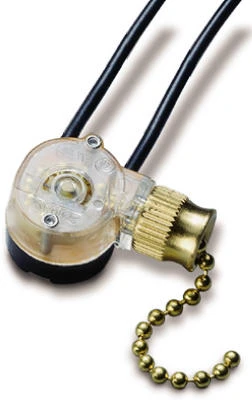 Pull Chain Switch, Brass Plated, 125-Volt, 6-Amp