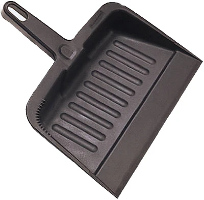 Heavy Duty Dust Pan, Charcoal, Commercial Grade, 8.125 x 12.25 x 13.25 In.