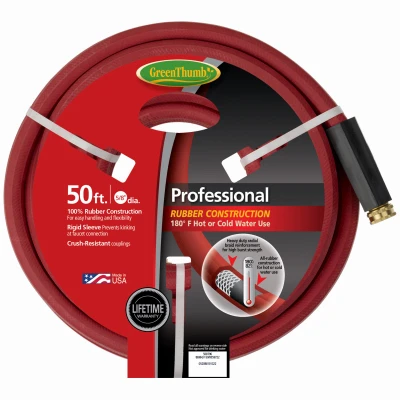 Professional Hot Water Rubber Hose, Red, 5/8 In. x 50 Ft.