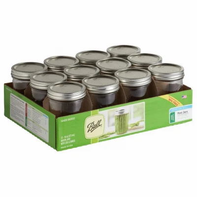 Mason Canning Jars with Lids, Wide-Mouth, 16 oz., 12-Pk