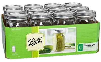 Mason Canning Jars with Lids, Wide-Mouth, 32 oz., 12-Pk