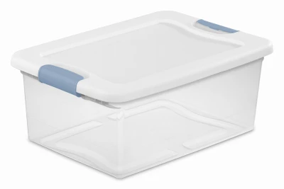 Latching Storage Box, See-Through Base, 15 Qt.