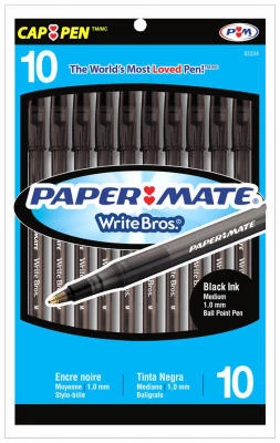 Write Bros Pens, Black Ink, 10-Pk.