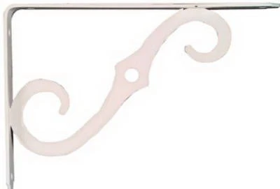 8 x 5-1/2 In. Antique White Ornamental Shelf Bracket