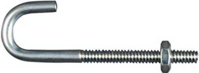 J Bolt, Zinc, 3/16 x 2-1/2 In.