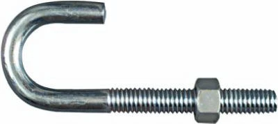 J Bolt, Zinc, 3/8 x 3-3/4 In.