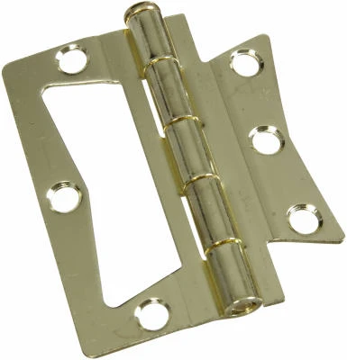 2-Pk., 3 x 3 In. Brass Non-Mortise Hinges