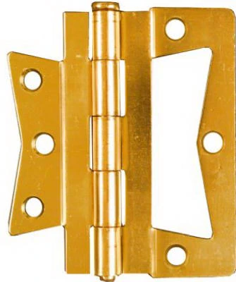 2-Pk., 3-1/2 In. Brass Non-Mortise Hinges