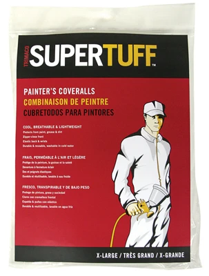 SuperTuff Disposable Coverall, White, L