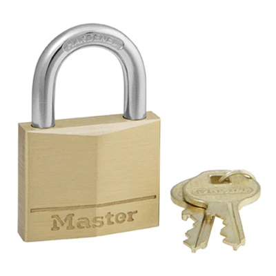 1-9/16 In. Solid-Brass Keyed Padlock, 4-Pin Tumbler