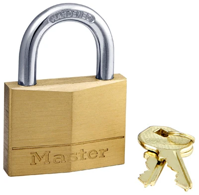 2-In. Solid-Brass Keyed Padlock, 5-Pin Tumbler