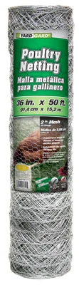 Galvanized Poultry Netting, 2-In. Mesh, 36-In. x 50-Ft.