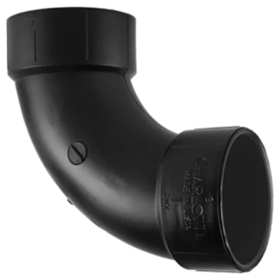 ABS/DWV 90-Degree Pipe Ell, Long Sweep, 3 In.