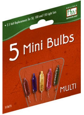 Mini Christmas Lights Replacement Bulb, For 50, 100 & 150-Light Sets, Multi-Color, 2.5-Volt