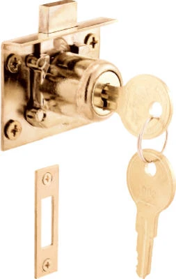 7/8 In. Brass Plated Drawer/ Cabinet Lock