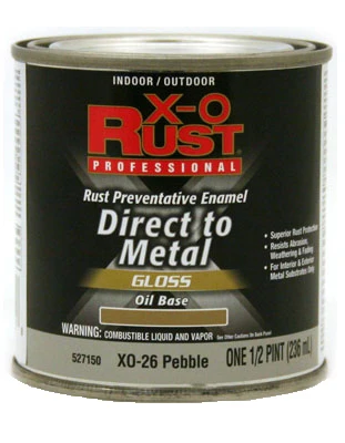 Premium Anti-Rust Oil-Base Paint, Gloss Pebble, Interior/Exterior, 1/2 Pt.