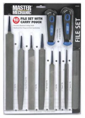 10-piece File Set With Pouch For Wood, Metal, And More - Model 527721
