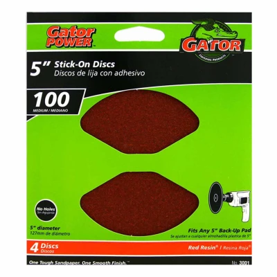 40-Grit Stick-On Sanding Disc, 5 In., 3-Pk.