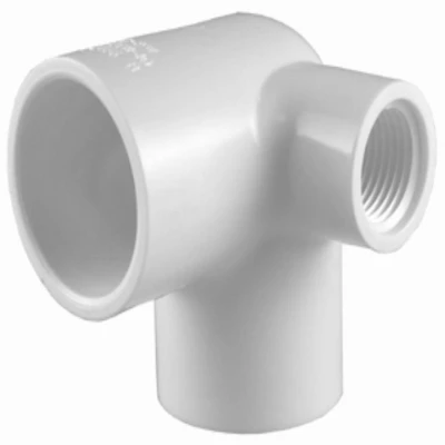 CHARLOTTE PIPE Schedule 40 Pipe Elbow, Side Inlet, White, 3/4 x 3/4 x 1/2-In.