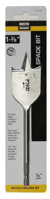 Wood Boring Spade Drill Bit 1 and 3/8 Inch Diameter High-Speed Steel