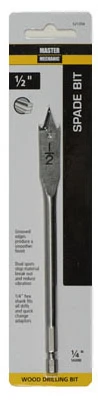 1/2-inch Wood Boring Spade Drill Bit With Micro-groove Point