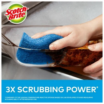 Non-Scratch Scrub Sponge, Multi Purpose, 3-Pk.