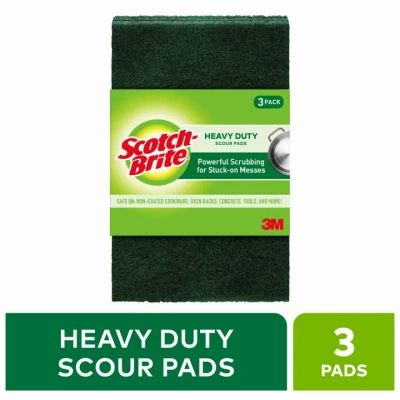 Heavy Duty Scour Pad, 6 x 3.8 In., 3-Pk.