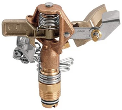 Impulse Sprinkler Head, Brass, 1/2-In.