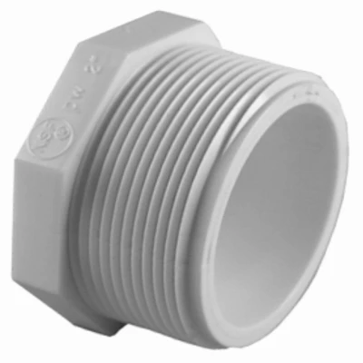 Schedule 40 PVC Pressure Pipe Plug, White, 1/2 In.