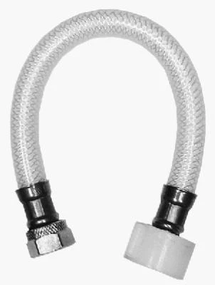 Toilet Connector Reinforced Polyvinyl 1/2 Inch Female Iron Pipe by 7/8 Inch Ballcock by 20 Inch Length