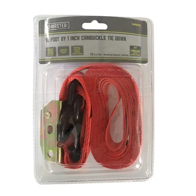 1 Inch by 10 Foot Cam Buckle Tie Down Strap for Secure Load Fastening