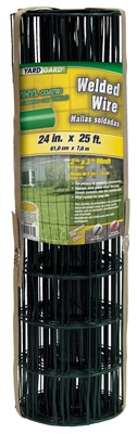 Welded Wire Fence, Green Vinyl Coated, 16 Gauge, 3 x 2-In. Mesh, 24-In. x 25-Ft.