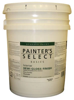 Basics Interior Semi-gloss Latex Enamel, Off White, 5-gallon - Quick Drying & Easy Cleanup