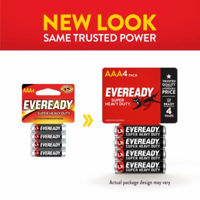 Super Heavy Duty AAA (Triple A) Battery, 4 Count