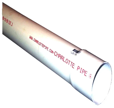 PVC Sewer & Drain Pipe, Solid Wall, 4 In. x 10 Ft.