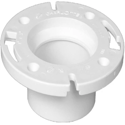 Schedule 40 DWV Hub End Closet Flange, White, 3 x 4 In.