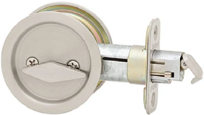Ultramax Pocket Door Lock, Satin Nickel, 7/8 In. Round